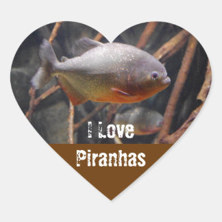 Piranha - onschuldige ogende bruine vis hart sticker
