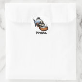 Piranha. Ronde Sticker (Tas)