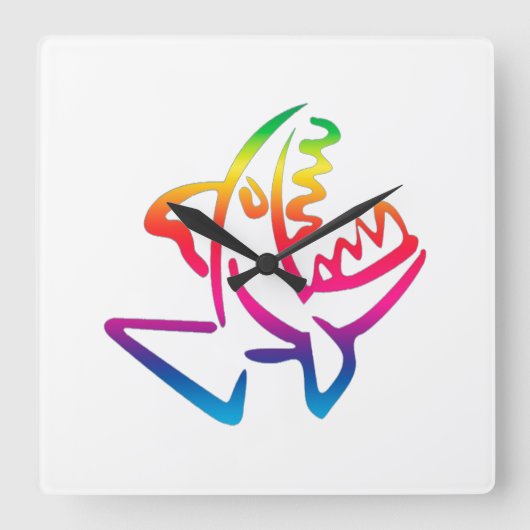 Piranha Vierkante Klok (Voorkant)