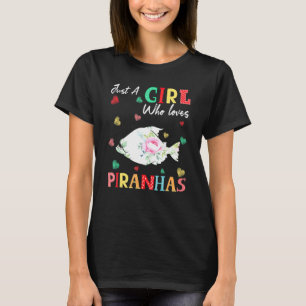 Piranha Vis Dier Tee Gewoon Een Meisje Dat Van Pir T-shirt