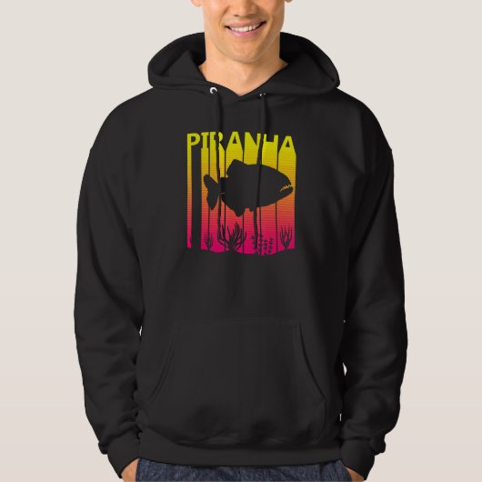 Piranha Vis Retro Hoodie (Voorkant)