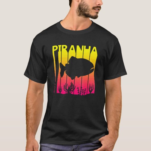 Piranha Vis Retro T-shirt (Voorkant)