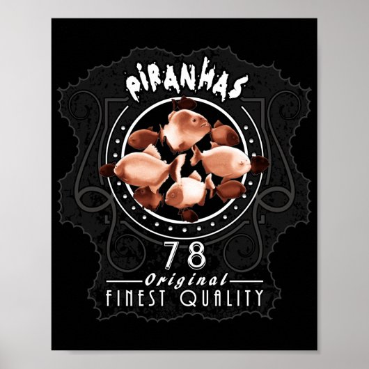 Piranhas 1978 Illustration Poster (Voorkant)
