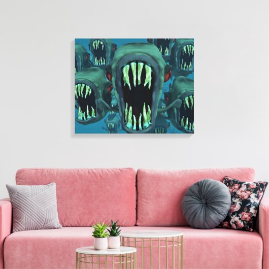 Piranhas Canvas Afdruk (Insitu (Woonkamer))