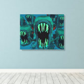 Piranhas Canvas Afdruk (Insitu (Houten vloer))