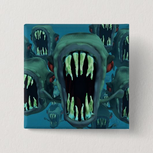 Piranhas Fish Custom Personaliseer Jubilea Vierkante Button 5,1 Cm (Voorkant)