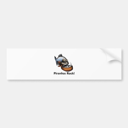 Piranhas Rock! Bumpersticker (Voorkant)