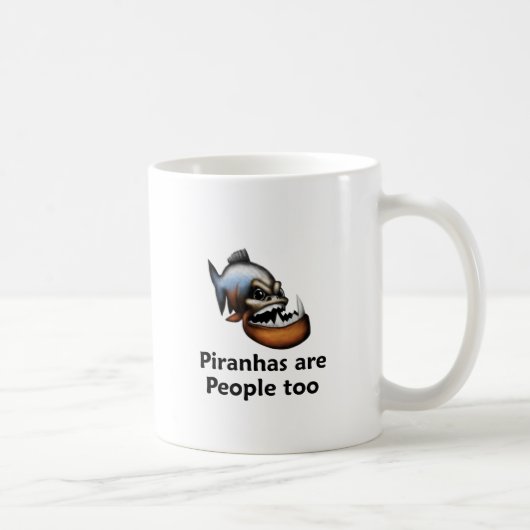 Piranhas zijn ook mensen koffiemok (Rechts)