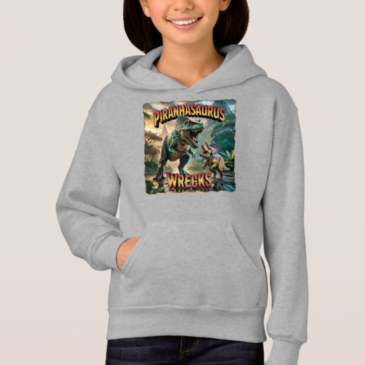 Piranhasaurus Wrecks Illustratie – Grappig Schrikb (Voorkant)
