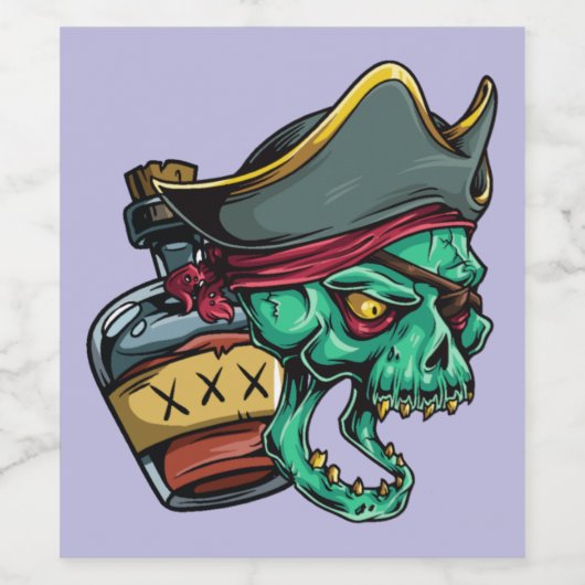 Pirat Flasche Rum pirate bottle rhum Wijn Etiket (Enkel label)