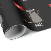 Pirat Funny Pirate Rat Pun Dark BG Cadeaupapier (Rol Hoek)