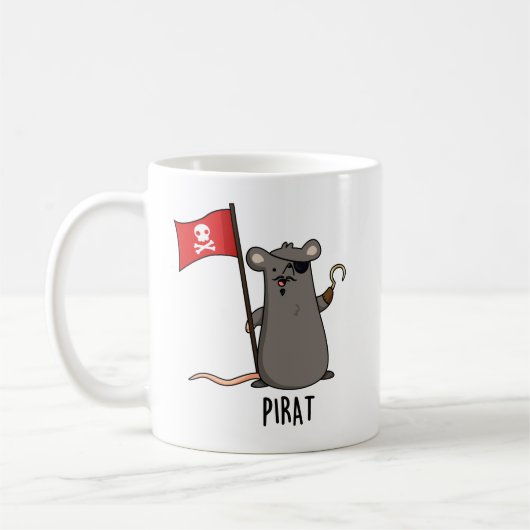 Pirat Funny Pirate Rat Pun Koffiemok (Links)