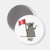Pirat Funny Pirate Rat Pun Magneet (Voorkant / Achterkant)