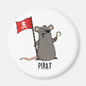 Pirat Funny Pirate Rat Pun Magneet (Voorkant)