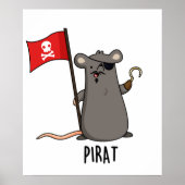 Pirat Funny Pirate Rat Pun Poster (Voorkant)
