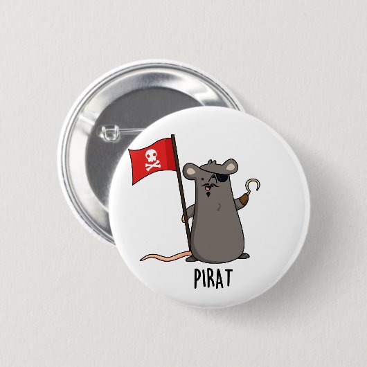Pirat Funny Pirate Rat Pun Ronde Button 5,7 Cm (Voorkant /achterkant)