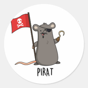 Pirat Funny Pirate Rat Pun Ronde Sticker