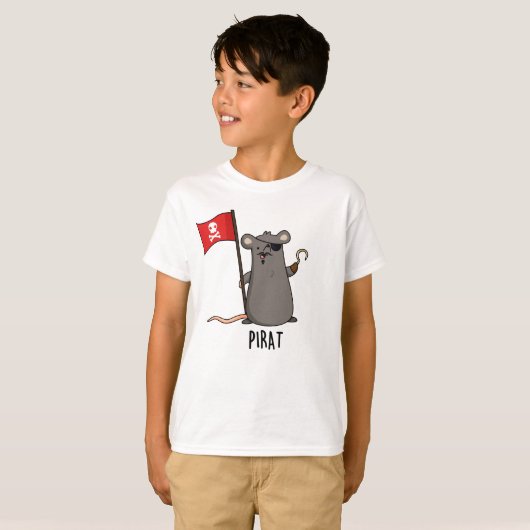 Pirat Funny Pirate Rat Pun T-shirt (Voorkant volledig)