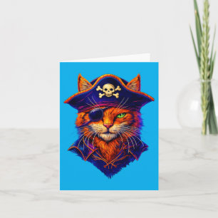 Pirat Kat Grappig Halloween Kitten Kostuum Voor Le Kaart