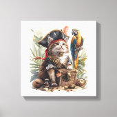 Pirat Kat Schat Canvas Afdruk (Voorkant)