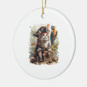 Pirat Kat Schat Keramisch Ornament (Links)