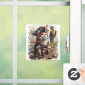Pirat Kat Schat Raamsticker (Huis)