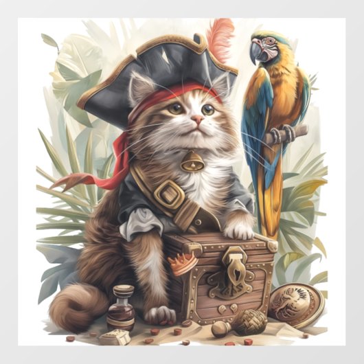 Pirat Kat Schat Raamsticker (Vel)