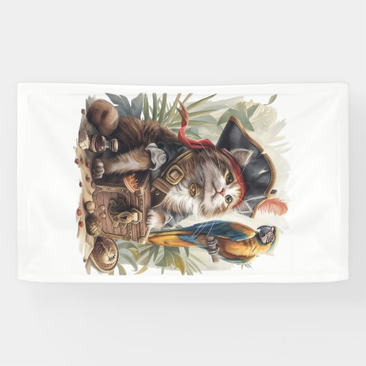 Pirat Kat Schat Spandoek (Horizontaal)