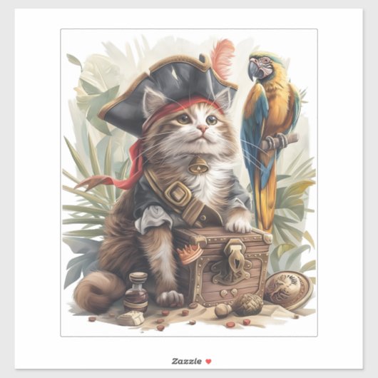 Pirat Kat Schat Sticker (Vel)