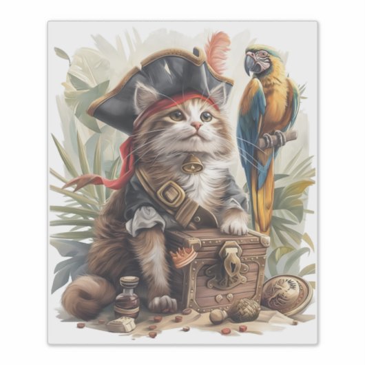Pirat Kat Schat Sticker (Voorkant)