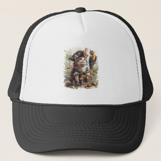 Pirat Kat Schat Trucker Pet (Voorkant)