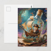 Pirat Kitty in een Fles Briefkaart (Voorkant / Achterkant)