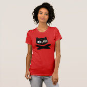 Pirat Kitty met Roze Neus T-shirt (Voorkant volledig)