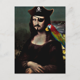 Pirat Mona Lisa met ooglapje Briefkaart