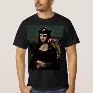 Pirat Mona Lisa met ooglapje T-shirt