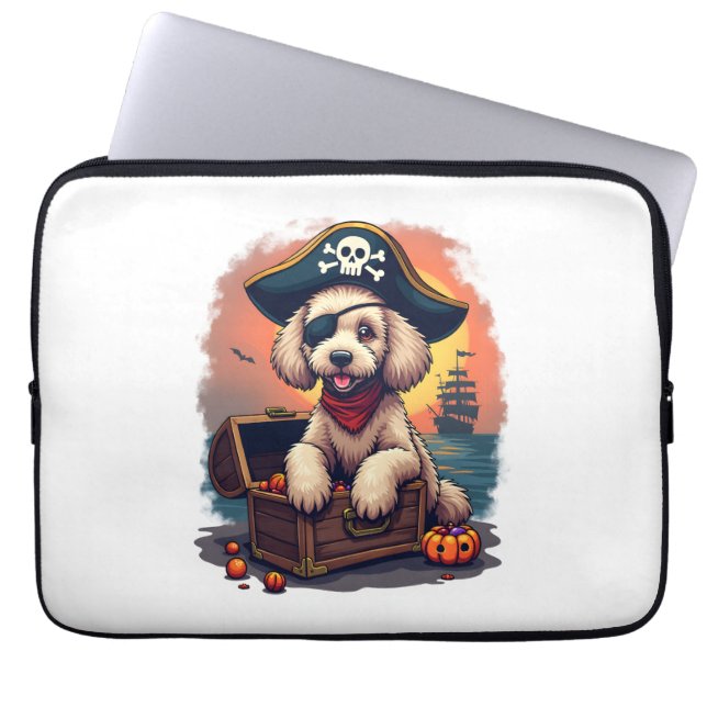 Pirat Poodle Buit Laptop Sleeve (Voorkant)