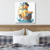 Pirat Poodle � Grappige Zee Hond Canvas Afdruk (Insitu (Slaapkamer))