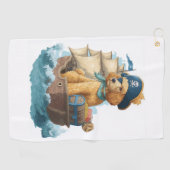 Pirat Poodle � Grappige Zee Hond Golfhanddoek (Horizontaal)