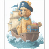 Pirat Poodle � Grappige Zee Hond Sticker (Voorkant)
