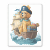Pirat Poodle � Grappige Zeehond Sticker (Voorkant)