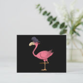 Pirat Roze Flamingo Met Ooglapje Halloween Feestdagenkaart (Staand voorkant)