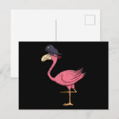 Pirat Roze Flamingo Met Ooglapje Halloween Feestdagenkaart (Voorkant / Achterkant)
