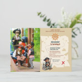 Piratbeer Thema Verjaardagsfeestje Kaart (Staand voorkant)