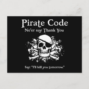 Piratcode: Hartelijk Bedankt Briefkaart