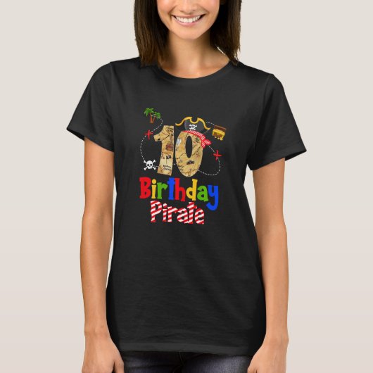 Pirate 10th Birthday Decorations Kids Boys Bo T-shirt (Voorkant)