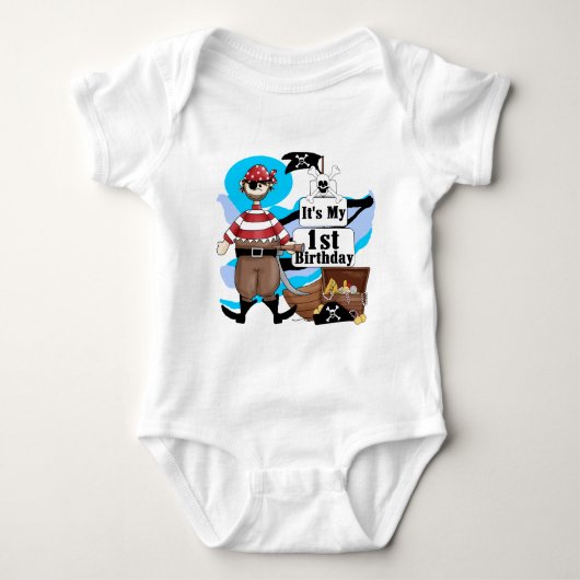Pirate 1st Birthday T-shirts en cadeautjes (Voorkant)