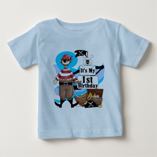Pirate 1st Birthday T-shirts en cadeautjes (Voorkant)