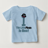 Pirate 1st First Birthday Baby Tee Shirt (Voorkant)