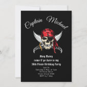 Pirate 30th Birthday Party Invitation Kaart (Voorkant)
