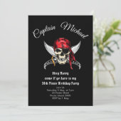 Pirate 30th Birthday Party Invitation Kaart (Staand voorkant)